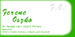 ferenc oszko business card